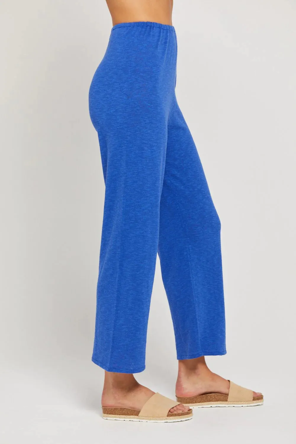 Soft And  Comfortable Breathable Loose Straight  Blue Pants