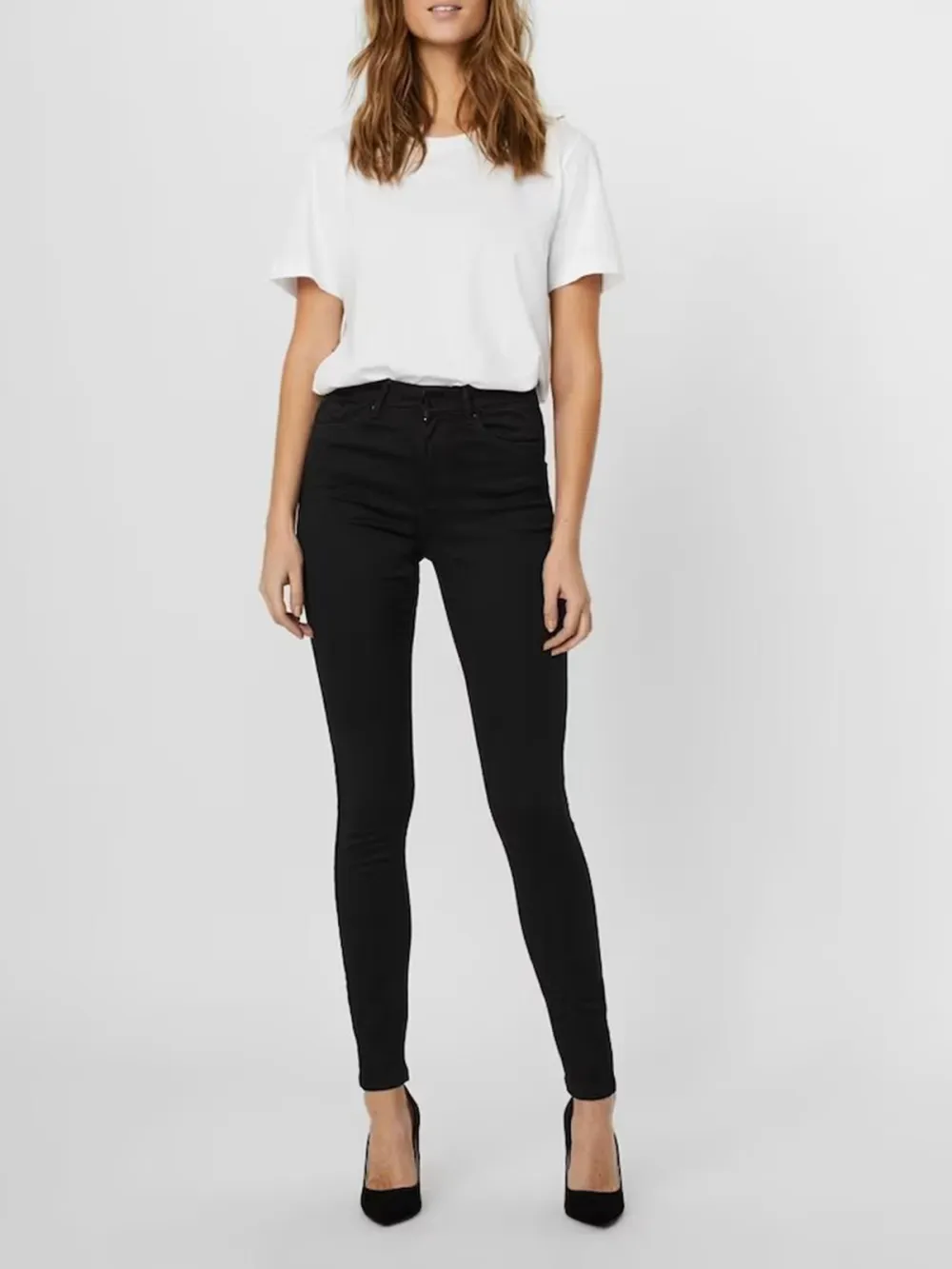 Skinny Mid-Waist Casual Style Jeans