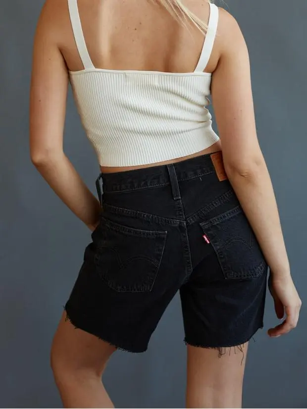Levi's 501 Mid Thigh Shorts Lunar Black