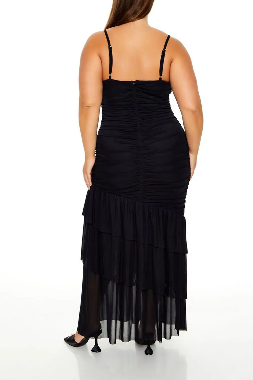 Plus Size Tiered Ruched Maxi Dress