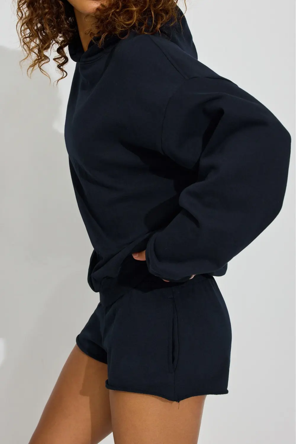 Navy Blue Oversized Hooded Sweatshirt