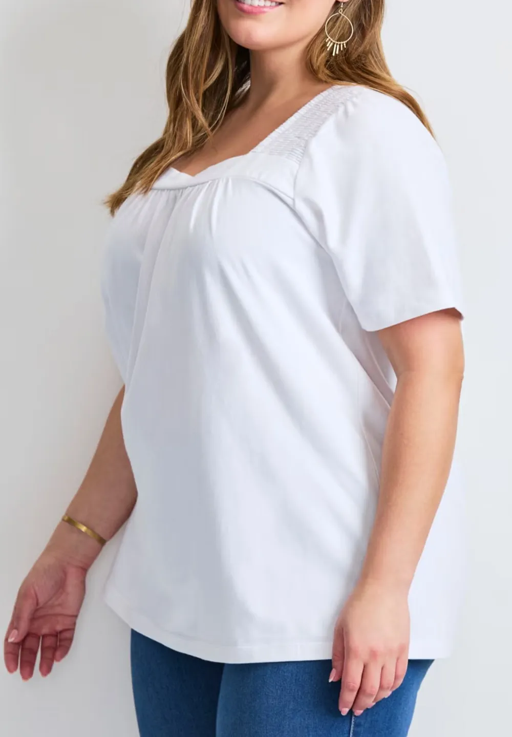 Square Neck Solid Color Top