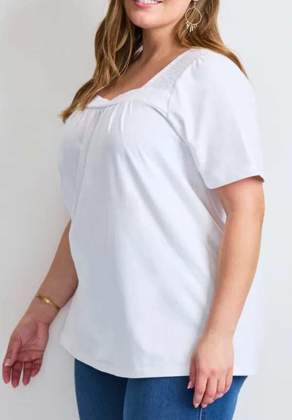 Square Neck Solid Color Top