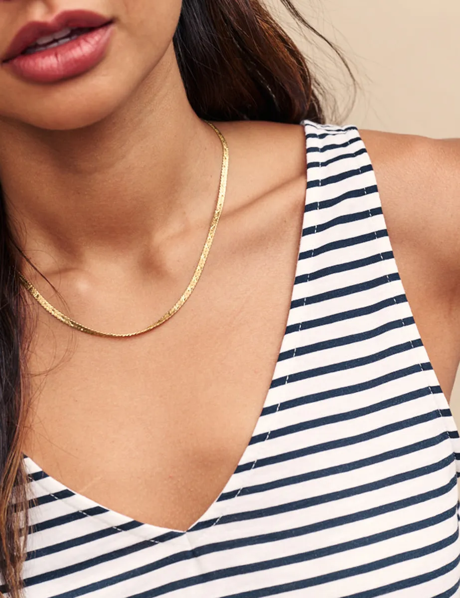 Black and White Stripe Swing Vest Top