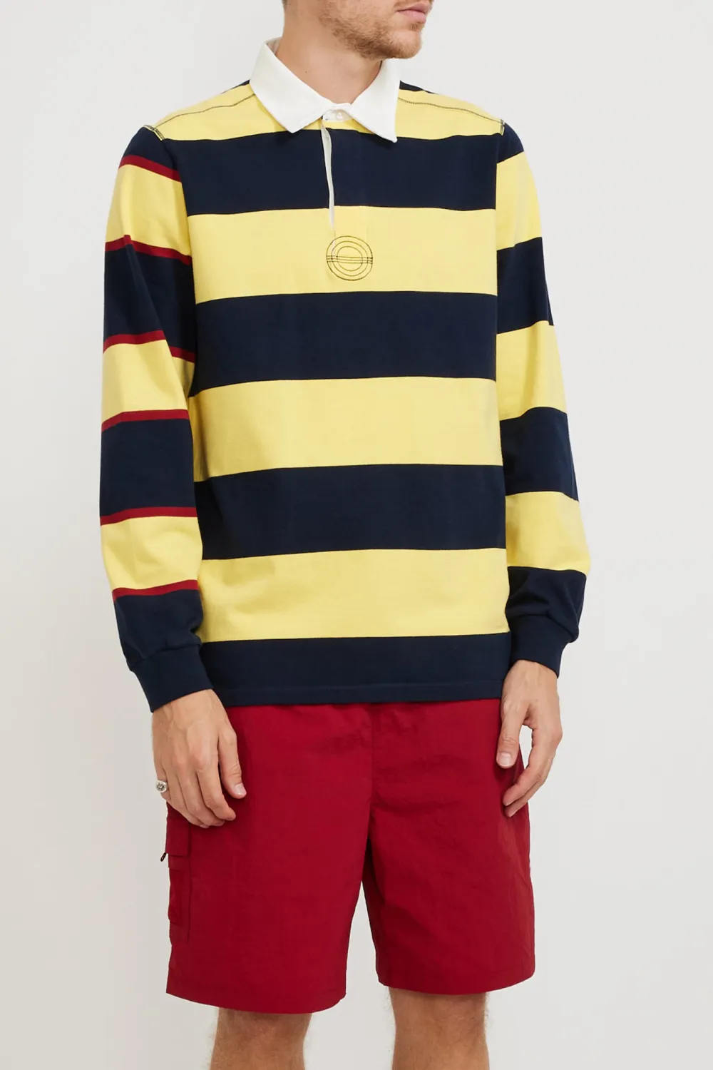 Striped Logo Rugby Polo Sweat