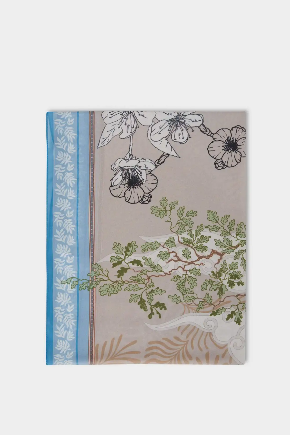 Botanical Print Silk Scarf