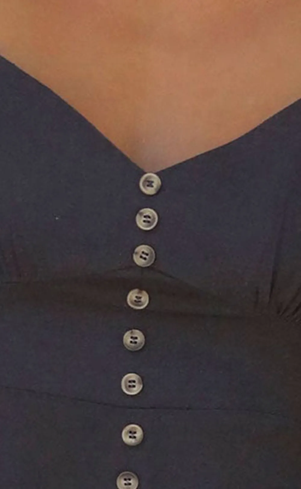 Button Front Sleeveless Midi Dress