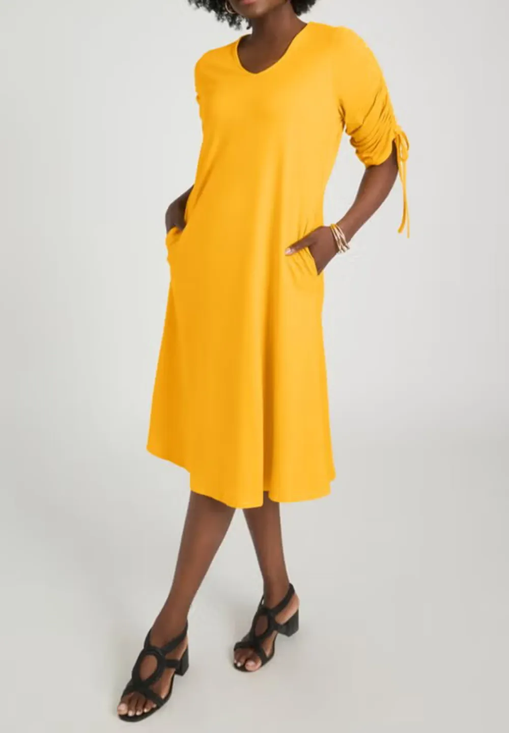 Drawstring Sleeve Dress