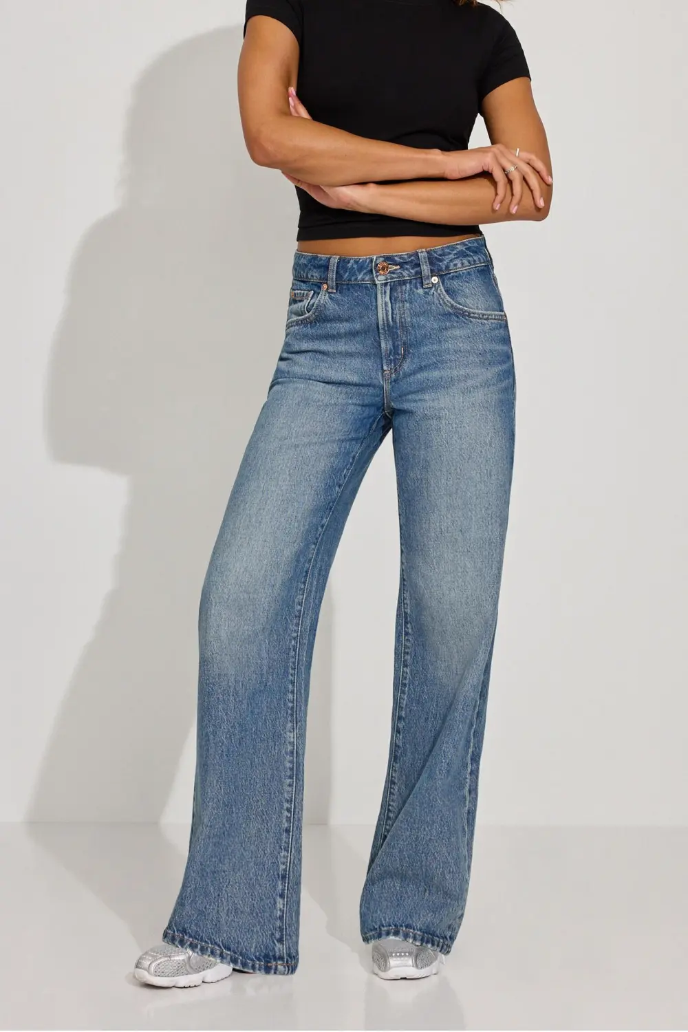 Wide Leg Blue Jeans