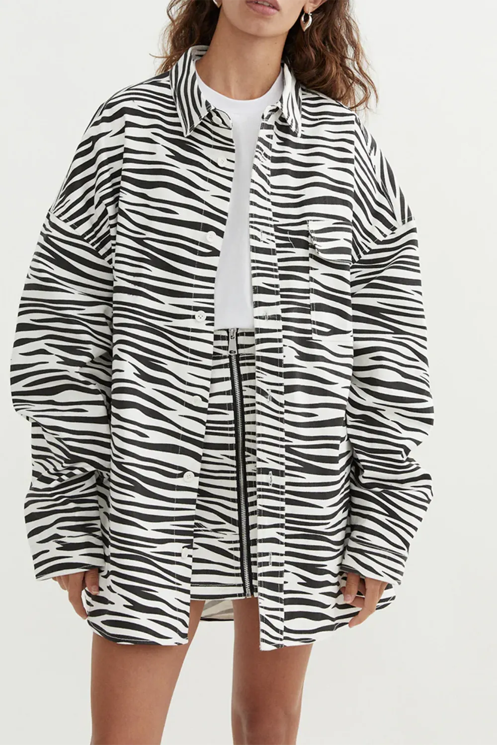 Basic Minimalist Loose Stripes Jacket