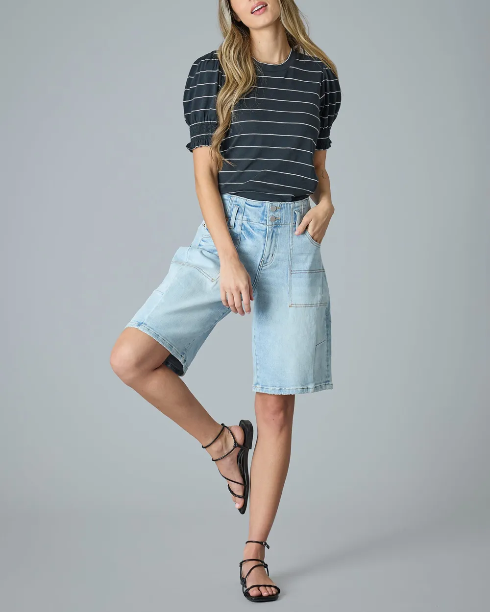 Light Blue Denim Bermudas