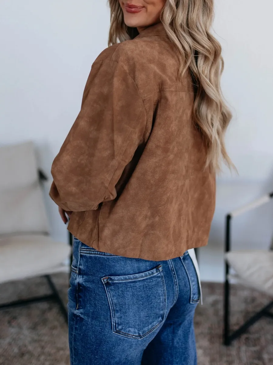 Dropped Shoulder Cropped Jacket