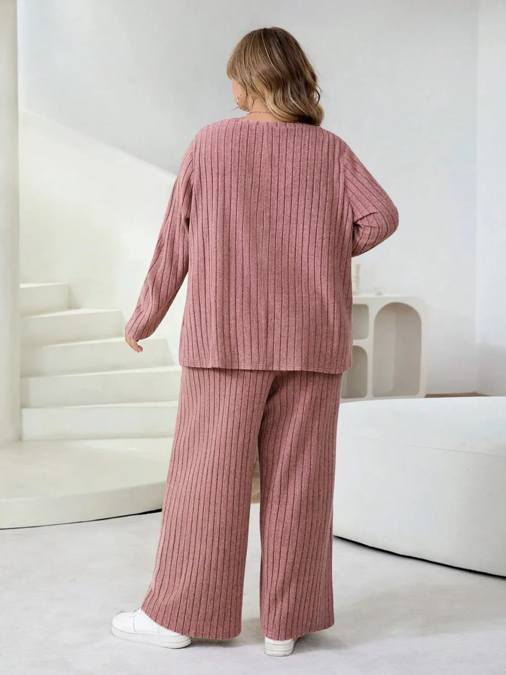 Plus Size Women's Casual Two-Piece T-Shirt & Pants Set