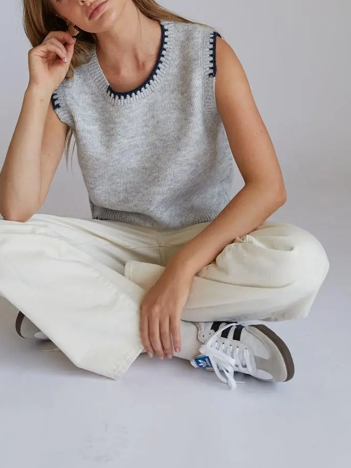 Casey Knit Stitch Sweater Vest