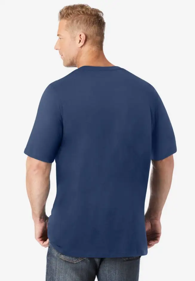 Shrink-Less Lightweight Longer-Length V-neck T-shirt