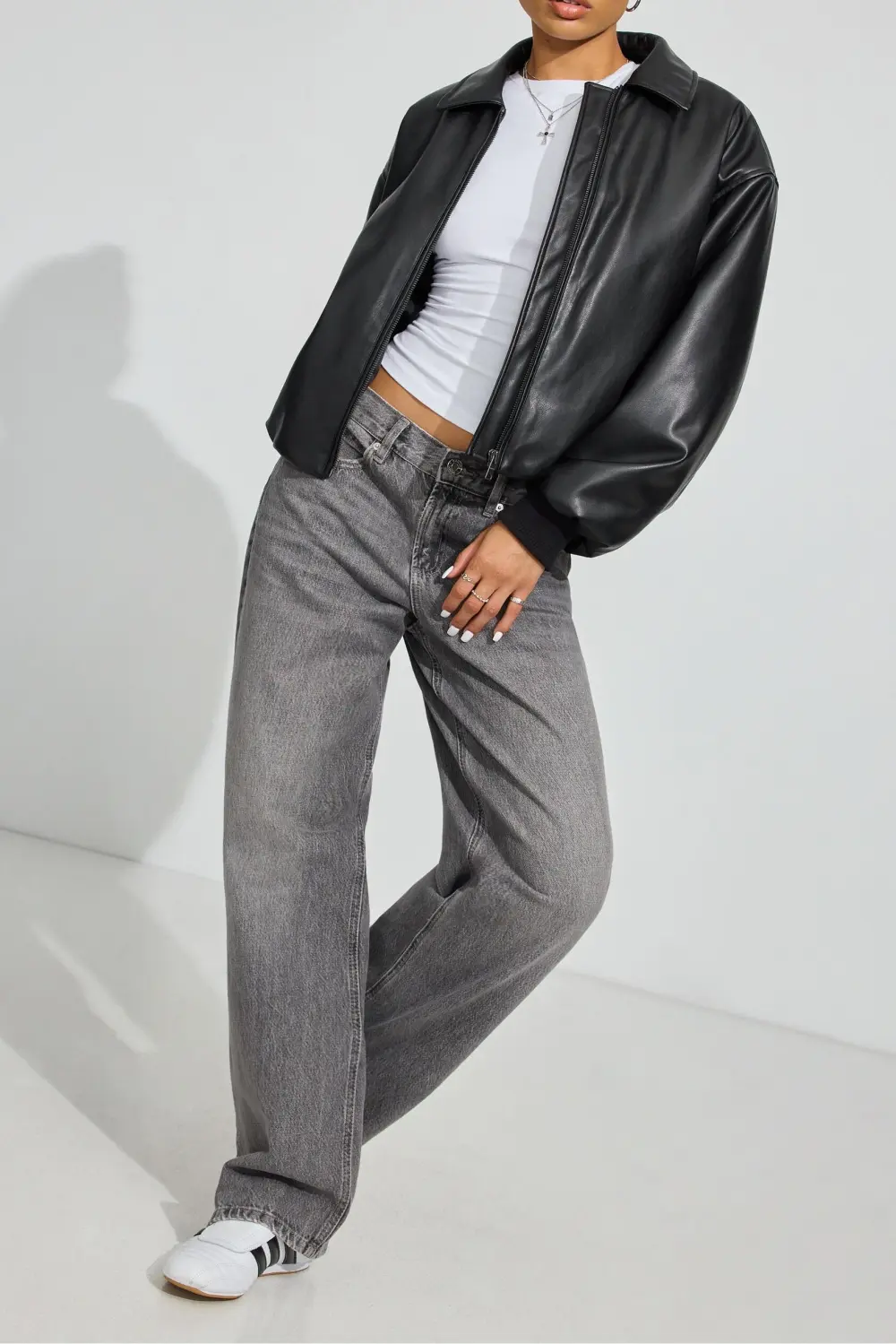 Low Rise Baggy Grey Jeans