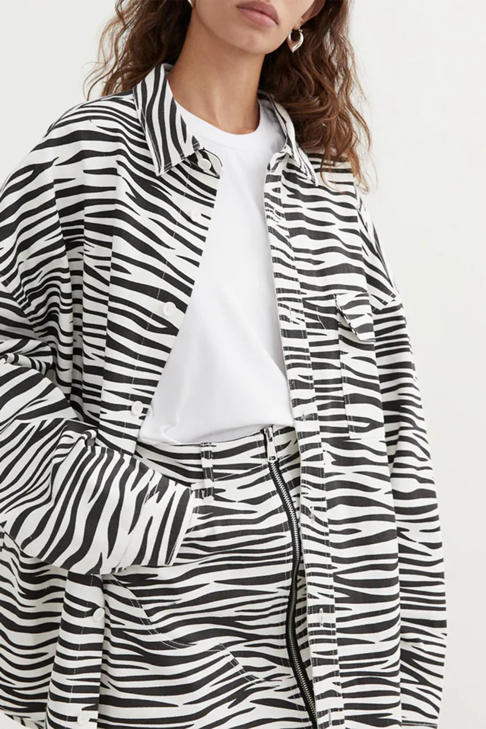 Basic Minimalist Loose Stripes Jacket