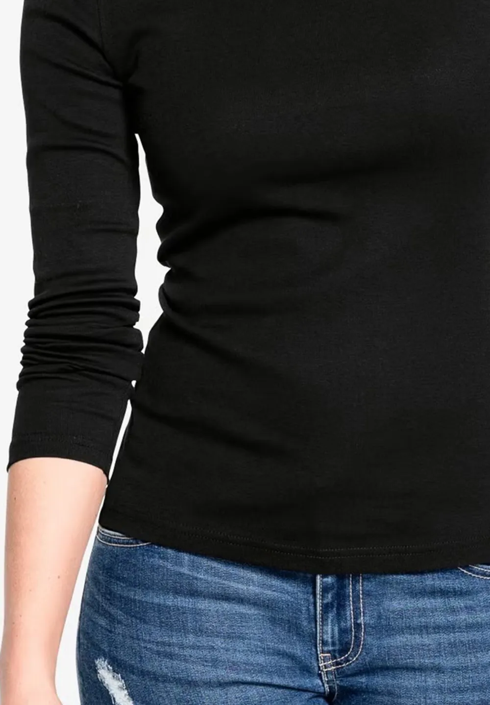 Big Round Neck Long Sleeved T-Shirt