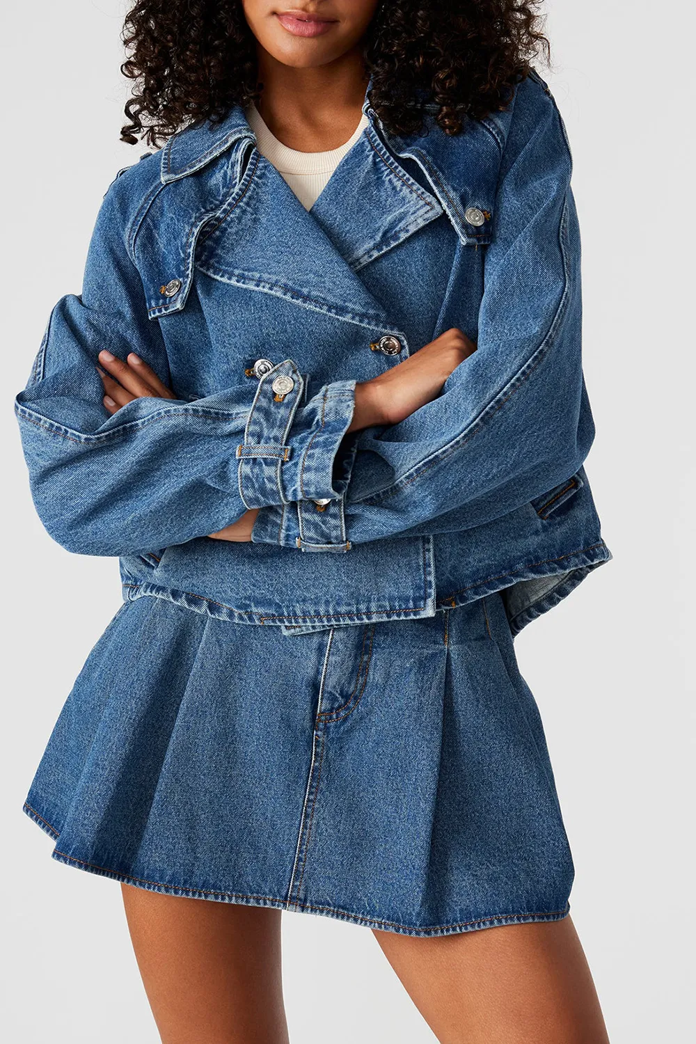 Double-Breasted Denim Jacket