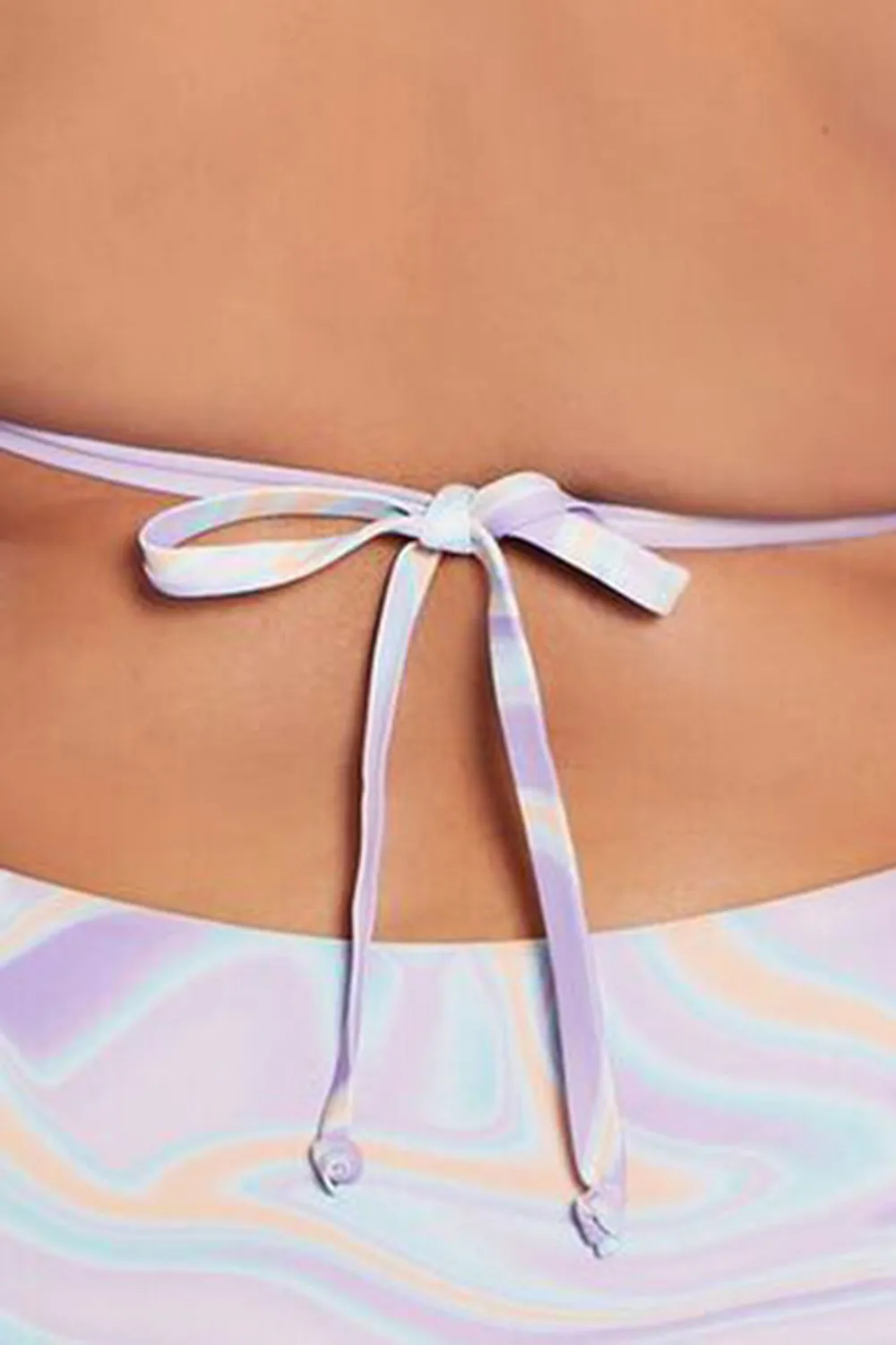 Plus Size Oil Slick String Bikini Top