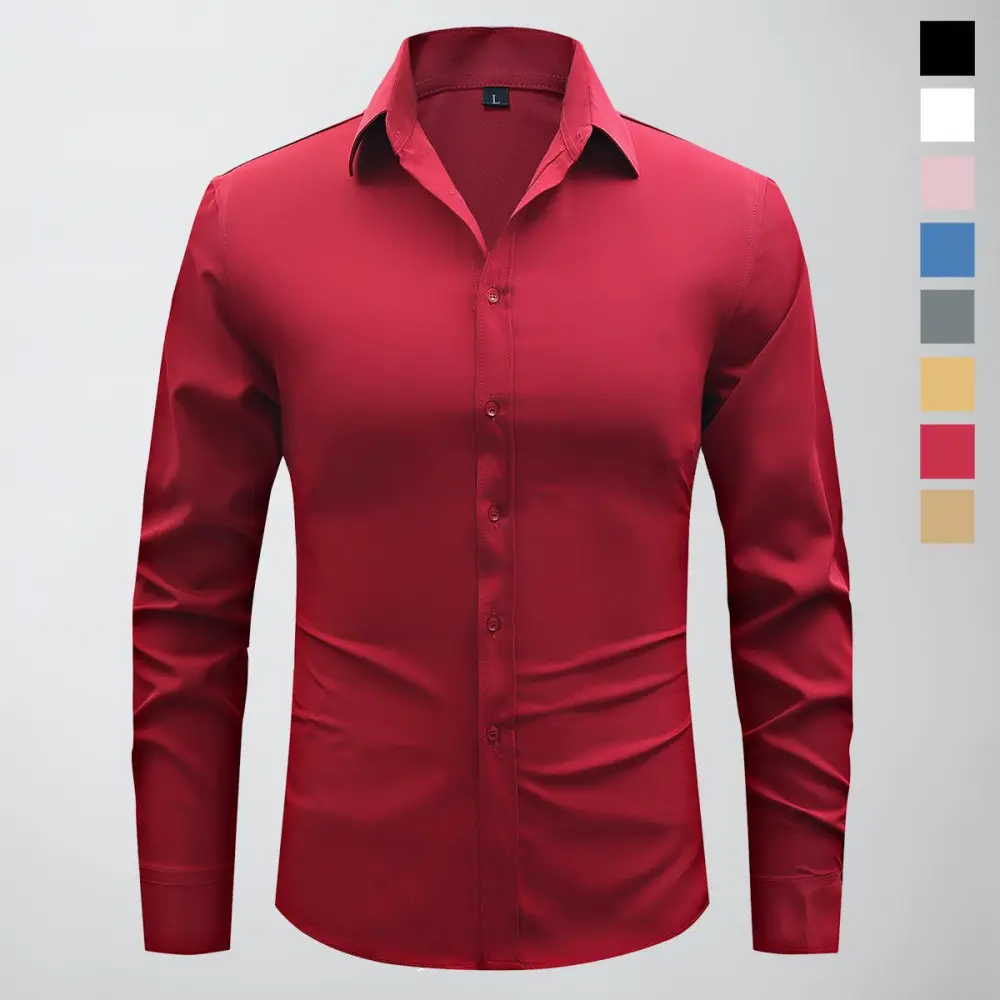 Non-Stretch Men’S Slim-Fit Long-Sleeve Shirt