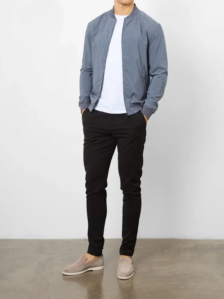 Graphite Daily Leisure Soft Bomber Jacket