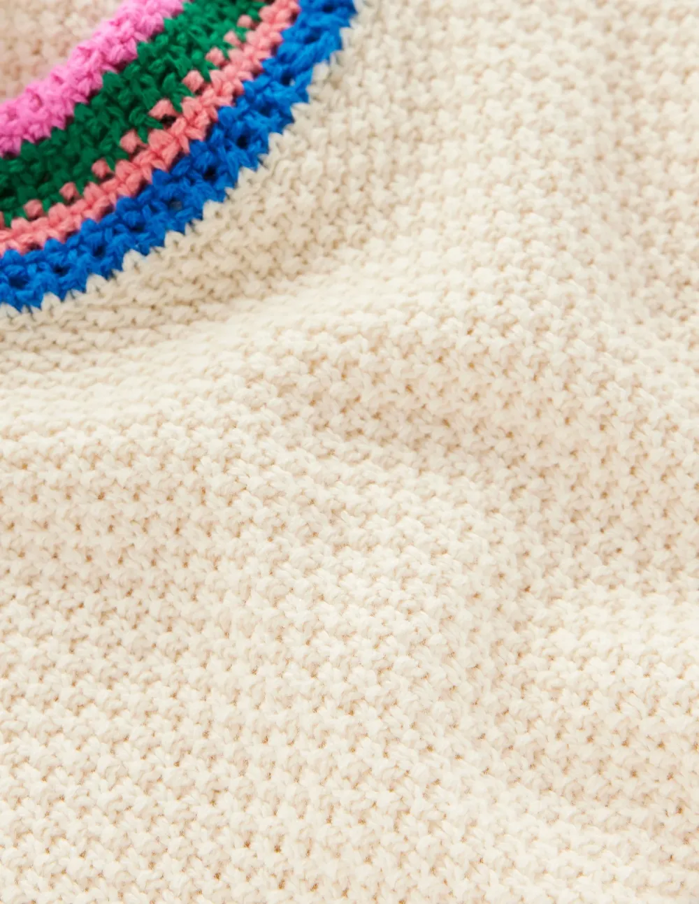 Ivory Embroidered - Trim Sleeveless Sweater