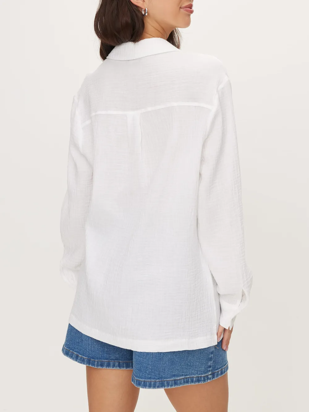 Solid Color Cotton Waffle Shirt