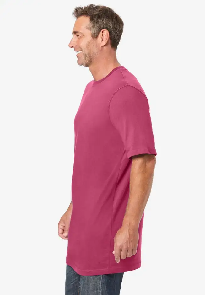 Shrink-Less Lightweight Longer-Length Crewneck T-Shirt