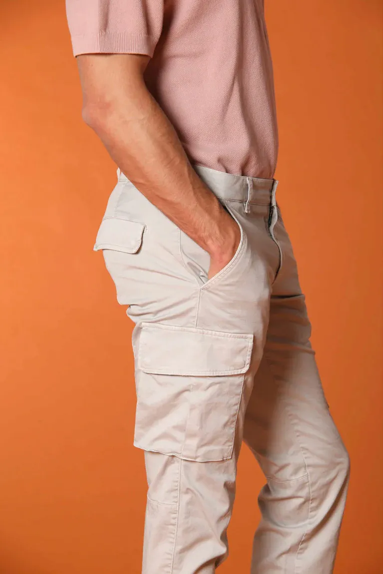 Light Gray Men's Slim Fit Cotton Stretch Overalls