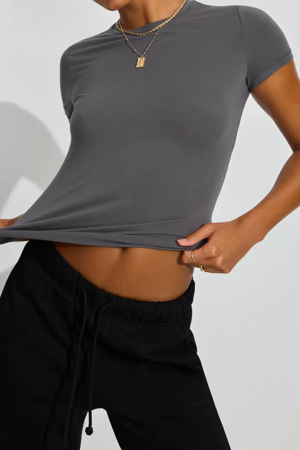 Short Sleeve Fitted Grey T-Shirt