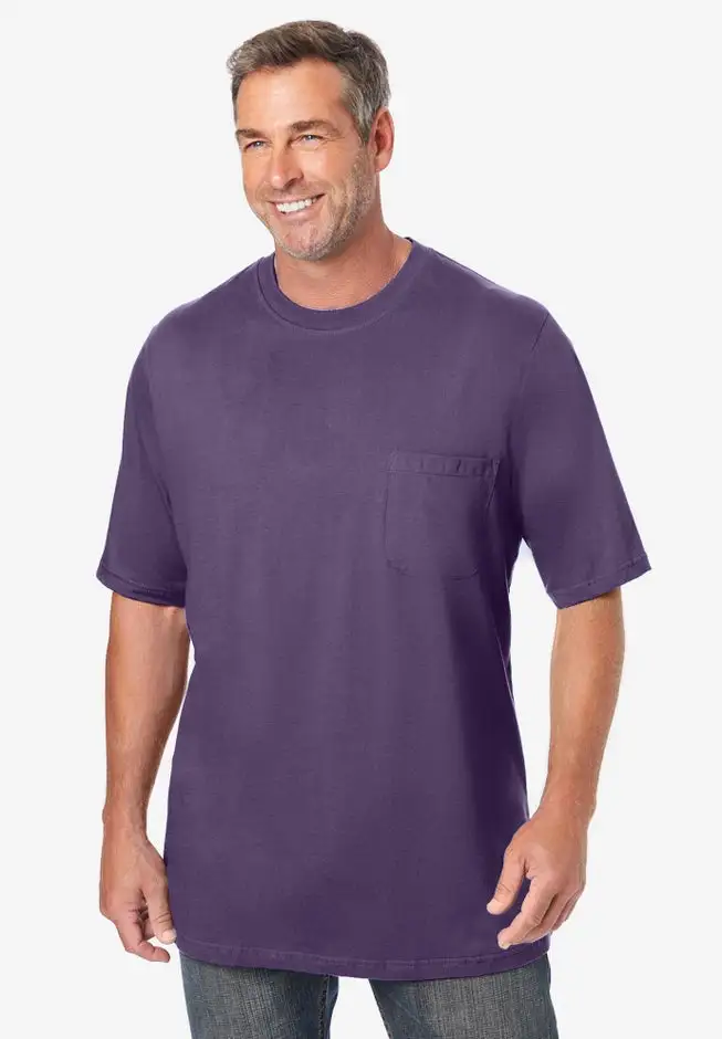 Shrink-Less Lightweight Pocket Crewneck T-Shirt