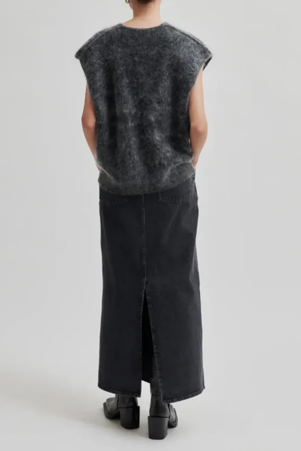 Denim Fabric Casual Maxi Skirts