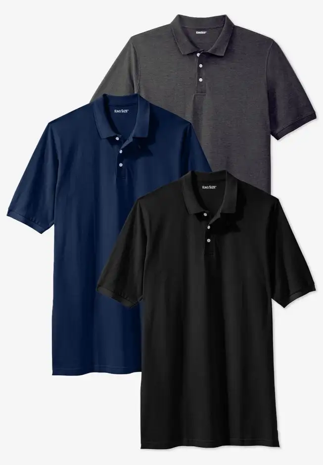 3-Pack Longer-Length Cotton Polos