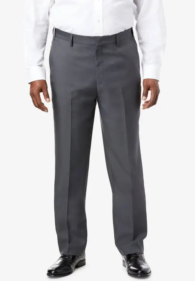 Easy Movement Plain-Front Expandable Dress Pants