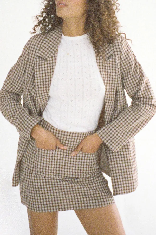 Retro Classic Plaid Versatile Khaki Jacket