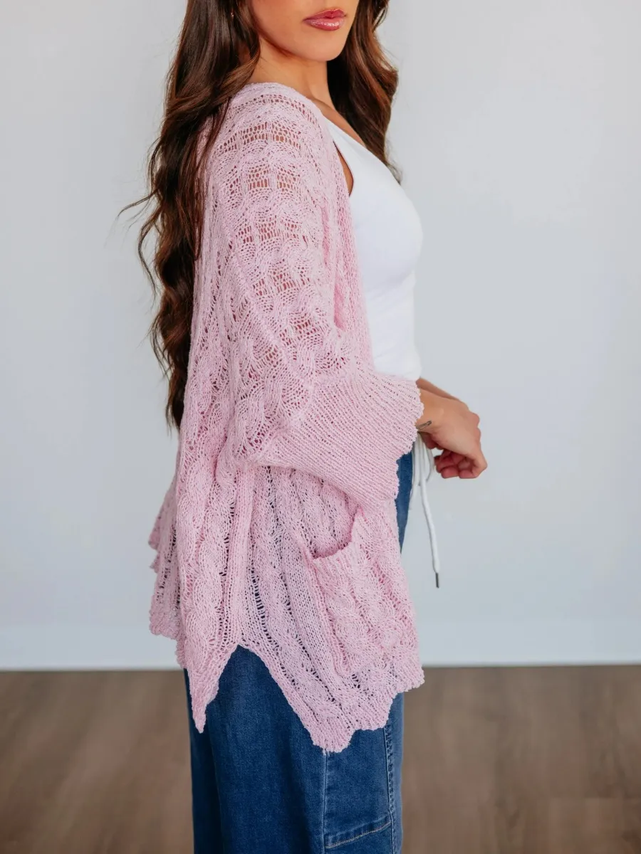 Flared Sleeve Open Cardigan