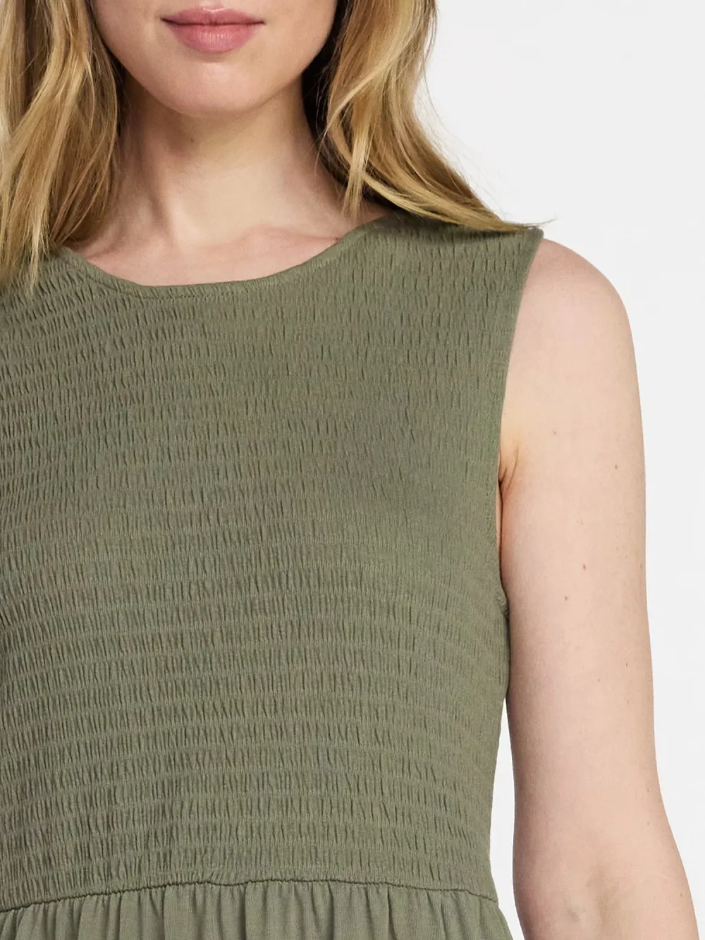 Women's Sleeveless Smocked Knit Dress, Sizes XS-5XL