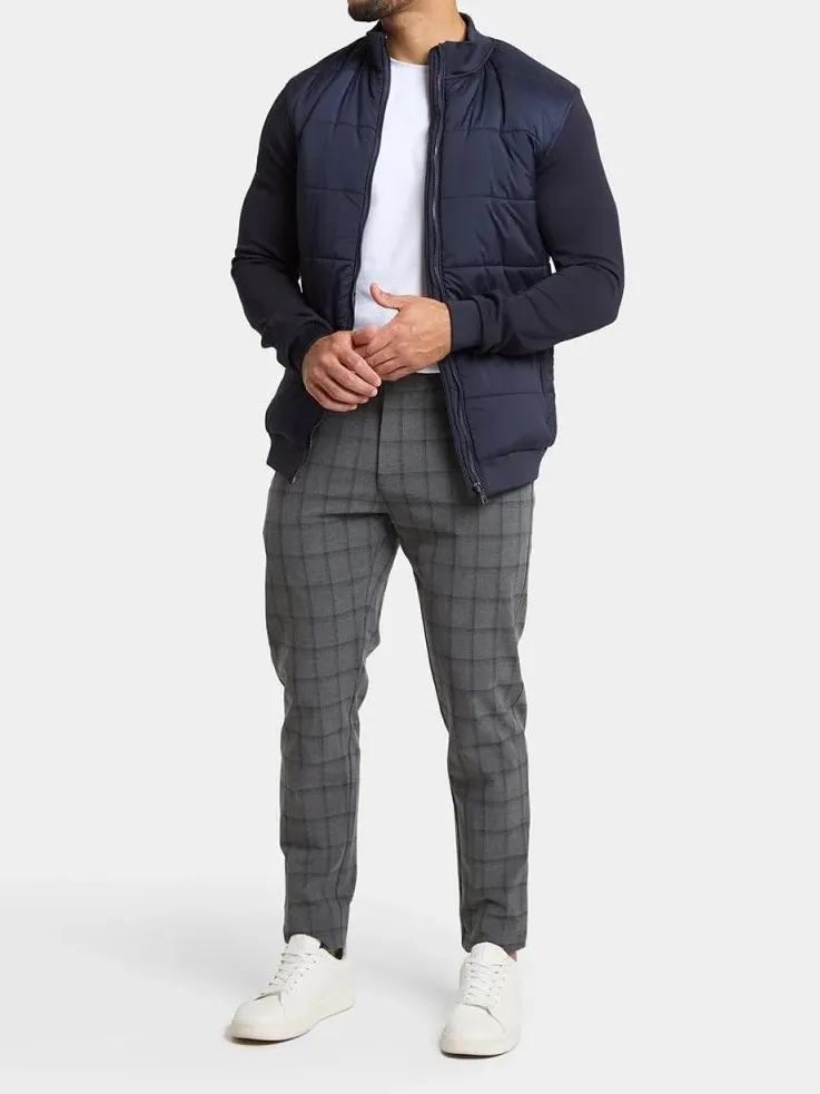 Navy Simple Daily Leisure Soft Bomber Jacket