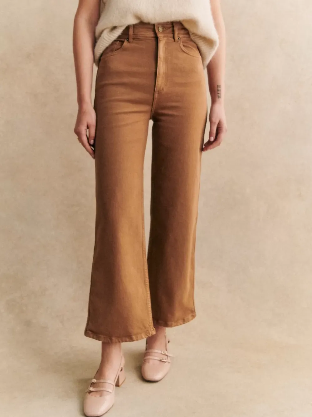 Casual Style Brown Denim