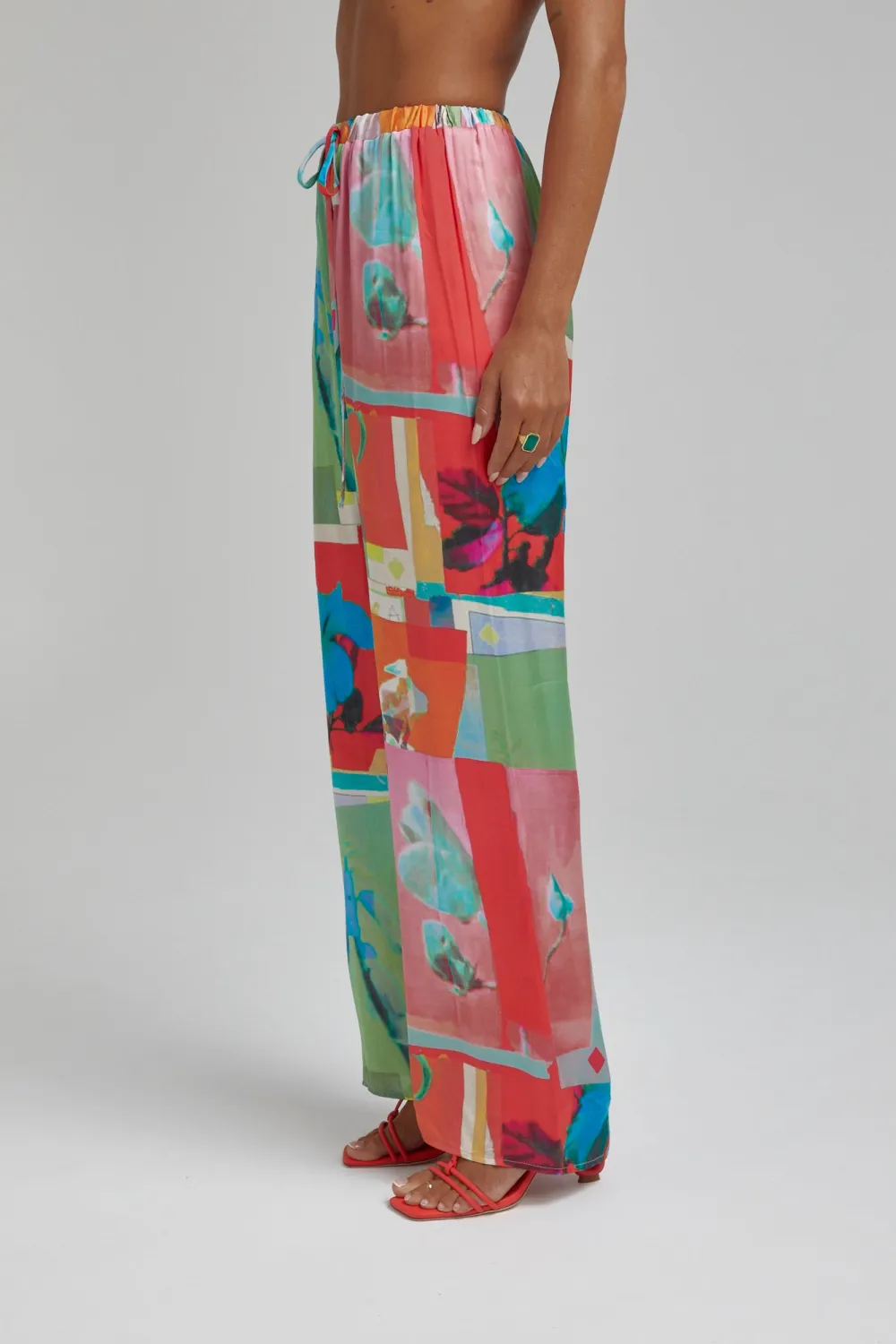 Unique Art Patchwork Pattern Straight  Pants