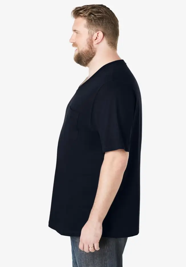 Shrink-Less Lightweight V-Neck Pocket T-Shirt
