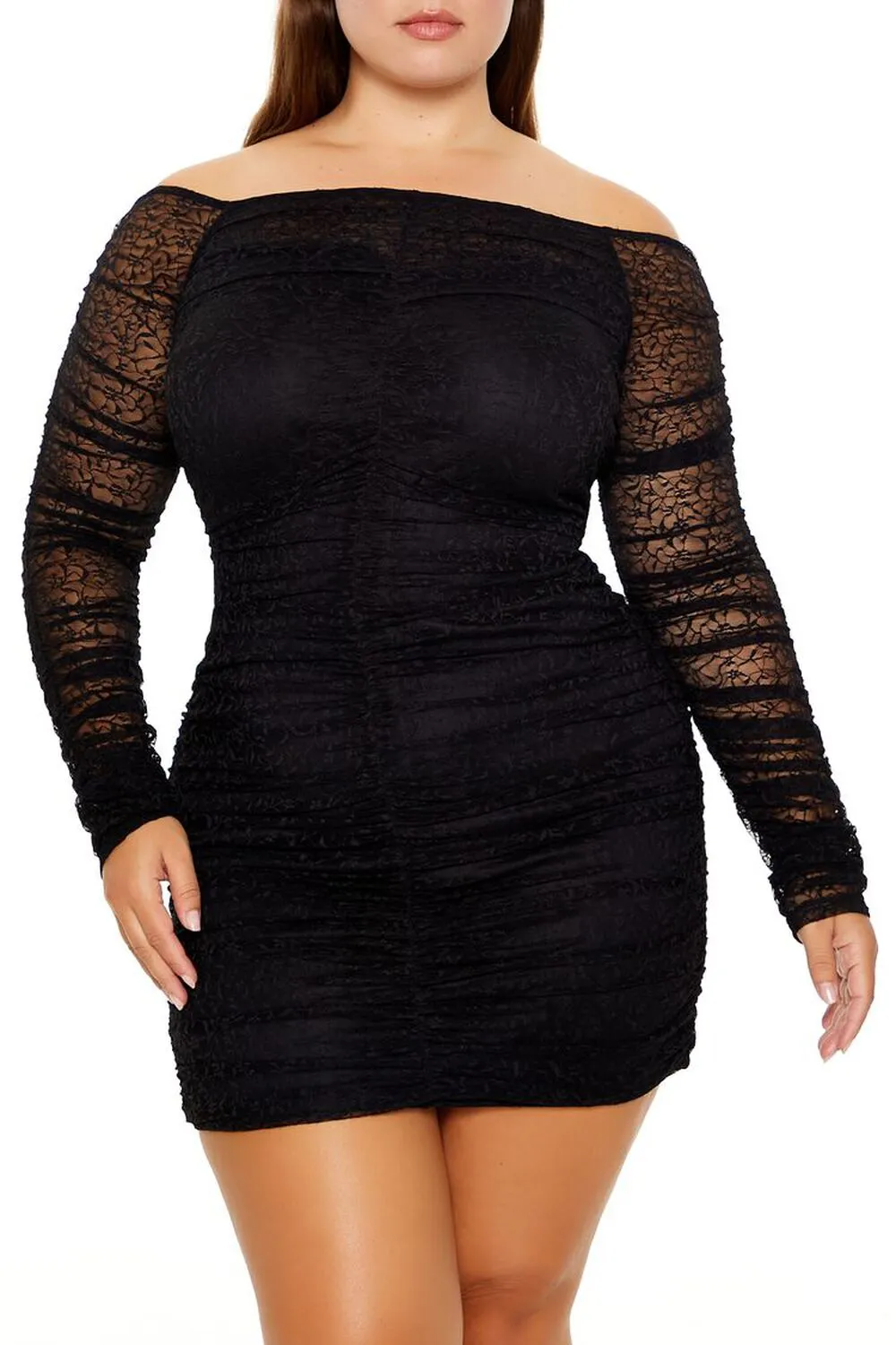 Plus Size Off-the-Shoulder Mini Dress