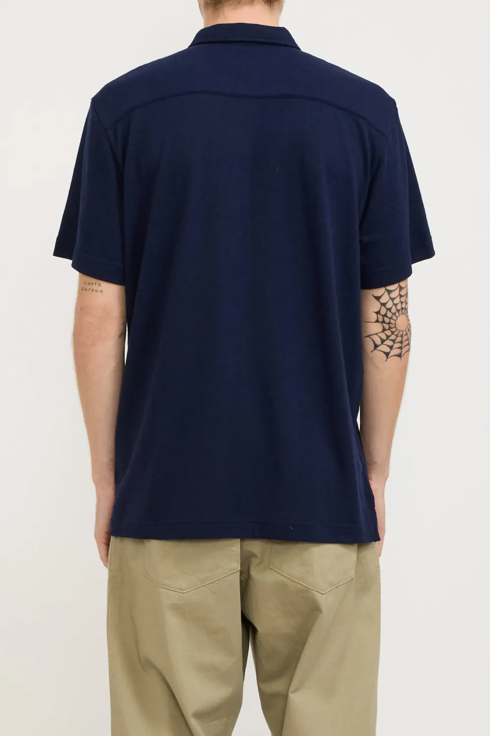 Pullover Shirt Navy Recycled Wool Mix