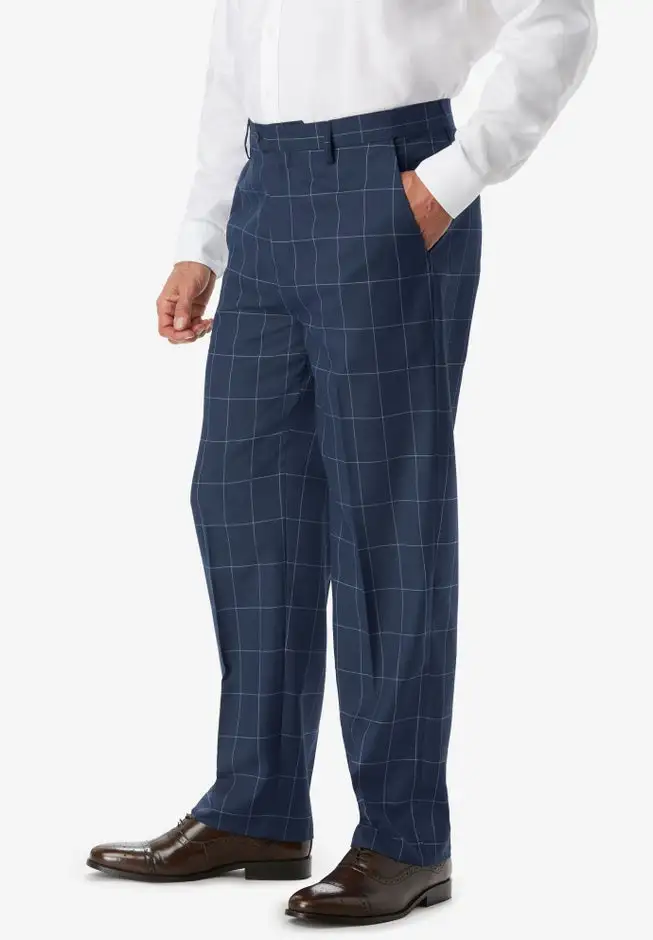 Easy Movement Plain-Front Expandable Dress Pants
