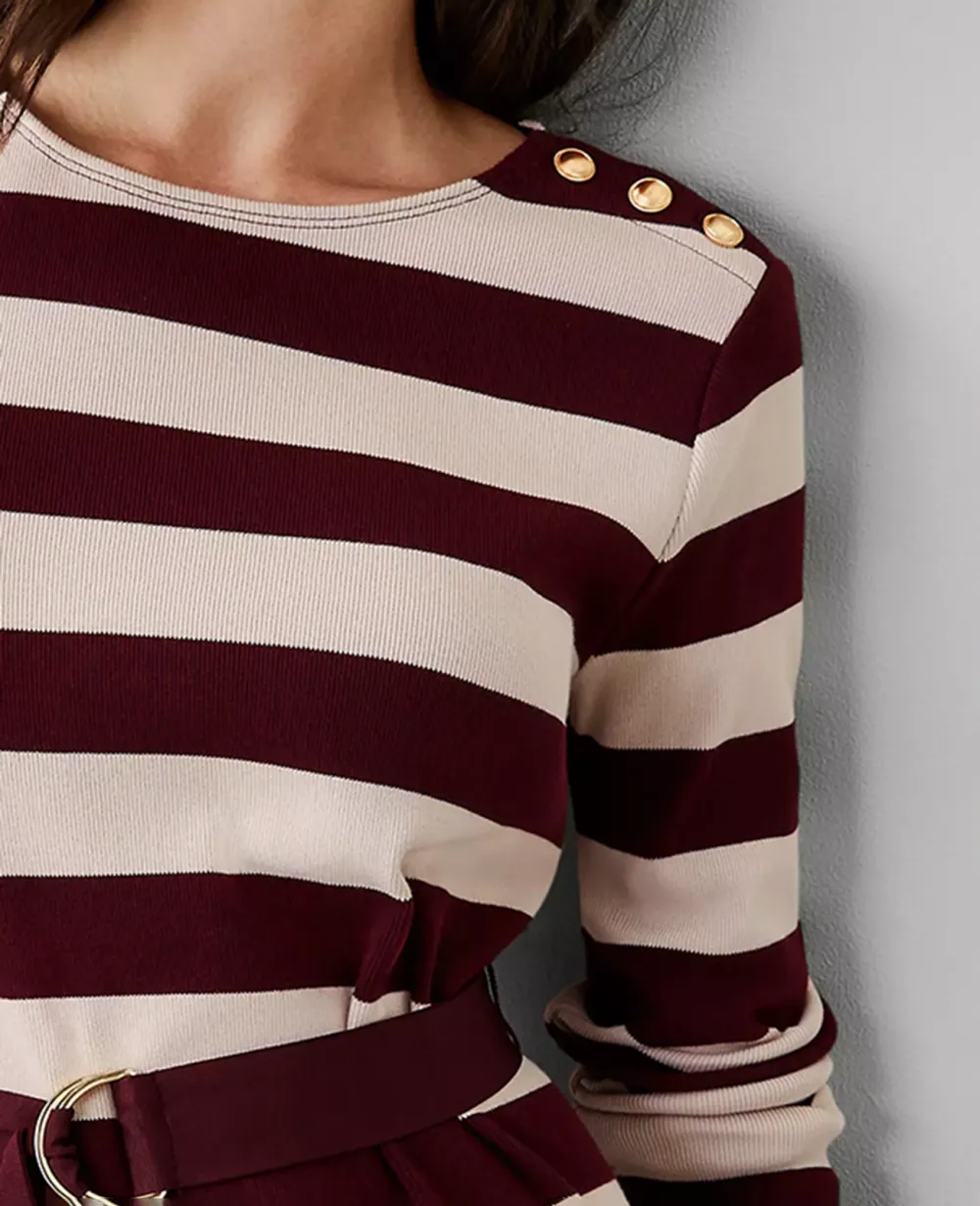 Striped Column Midi Dress