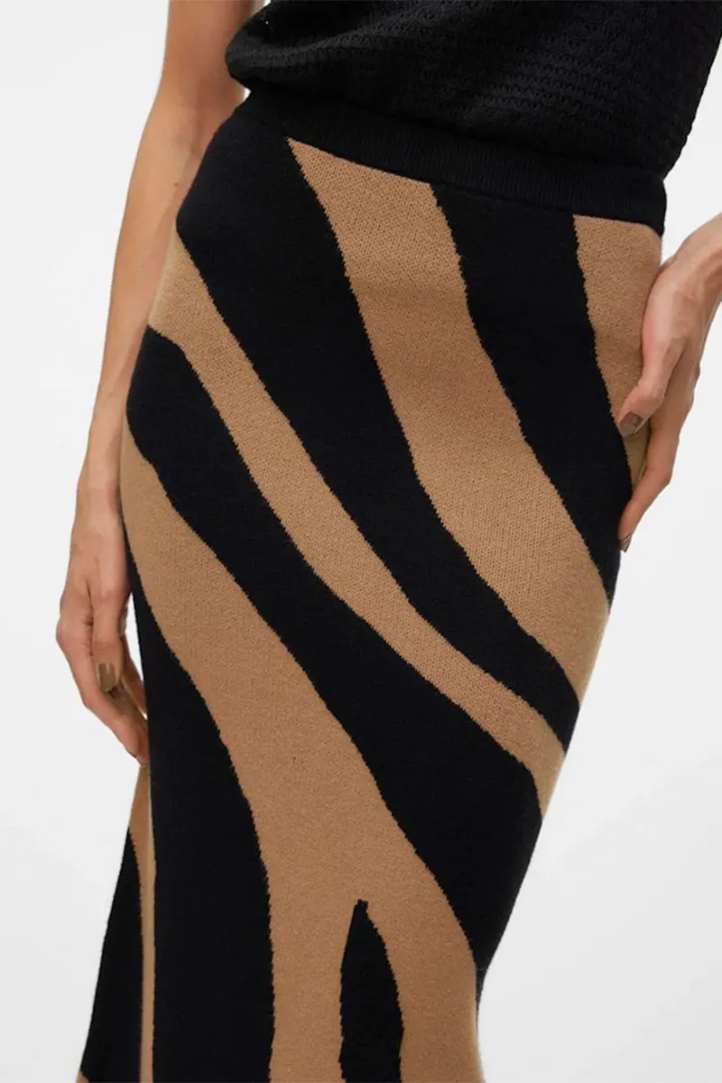 Stripe Patterned Mid Length Skirts