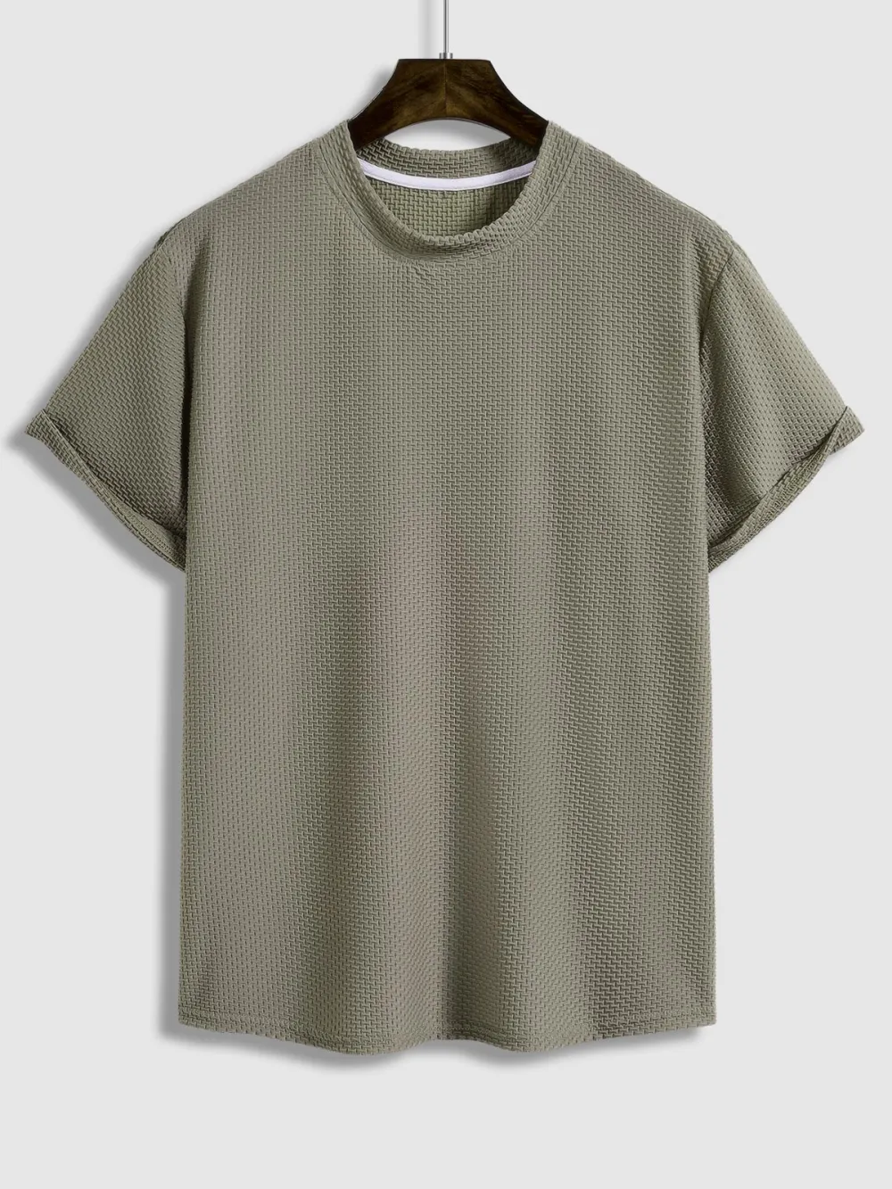 Men'S Comfortable Textured T-Shirt Casual Shorts Set