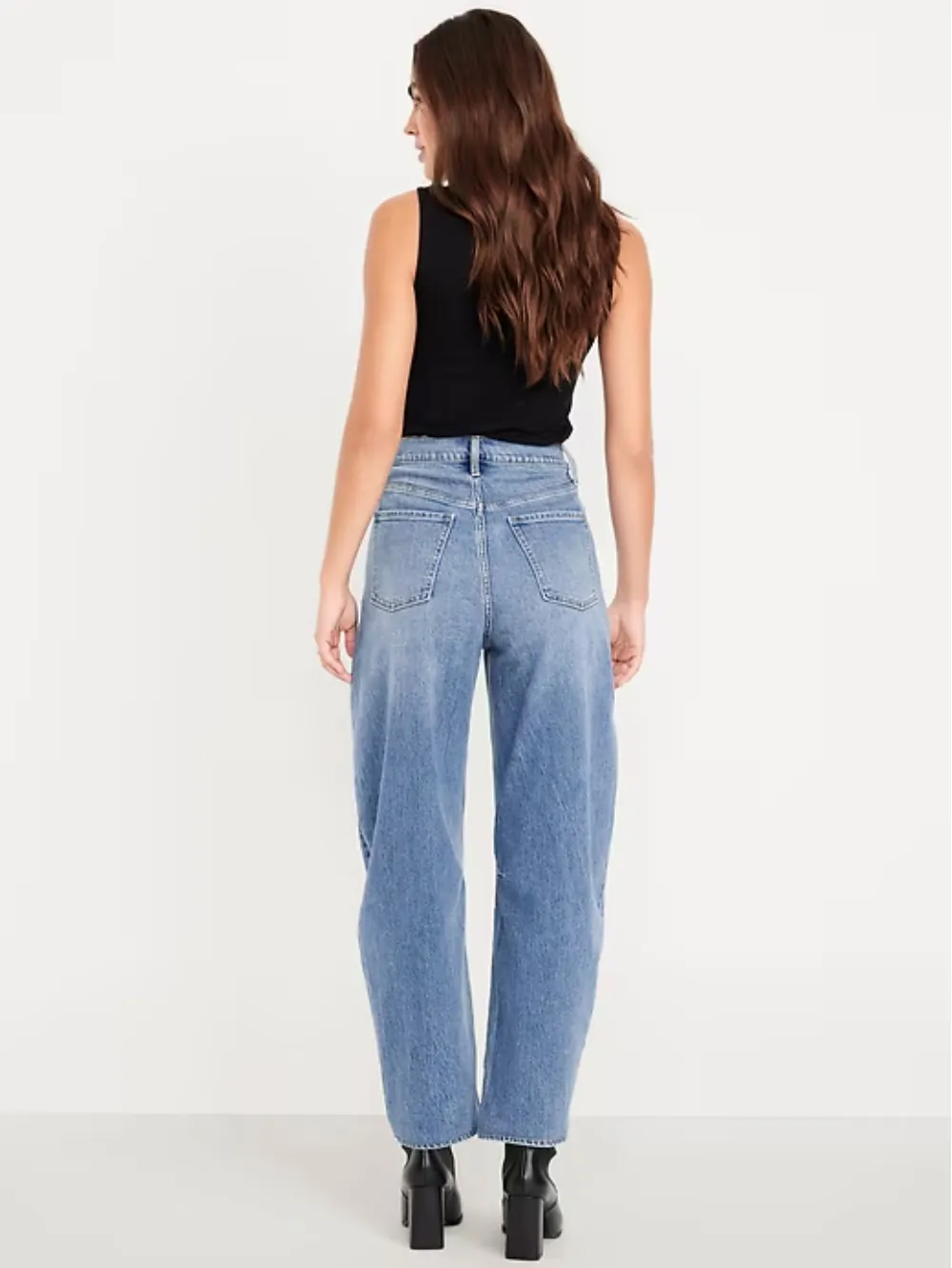 ⚡Last day Promotion🔥 Women's High-Waisted Barrel Ankle Jeans