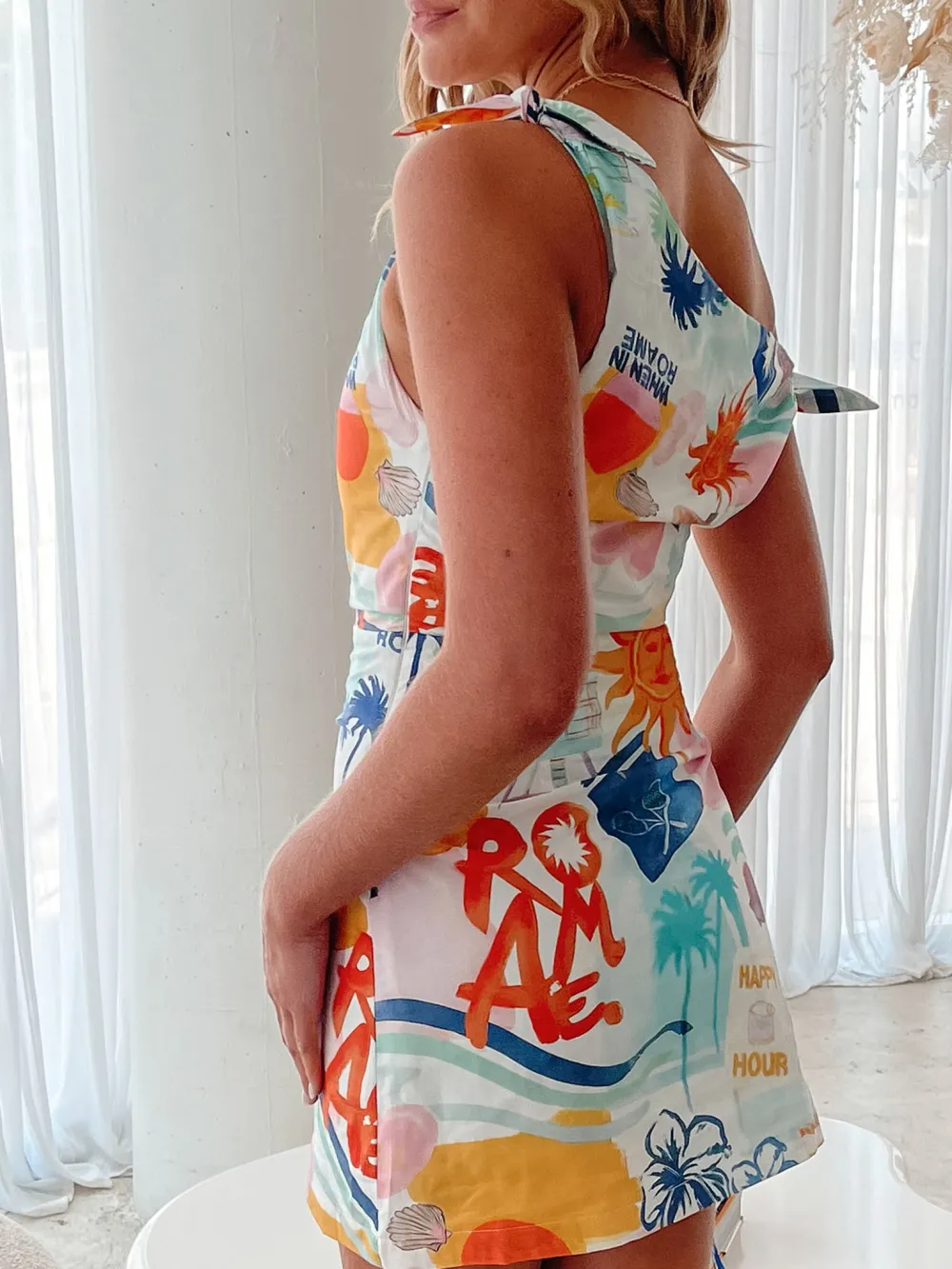 Blue Casual Style Print Dress